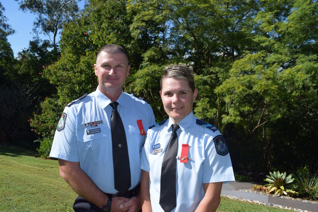 Senior Constable Leonard Moroney and Senior Constable Teresa Anderson received a bravery award at Government House. Senior Constable Leonard Moroney and Senior Constable Teresa Anderson received a bravery award at Government House.